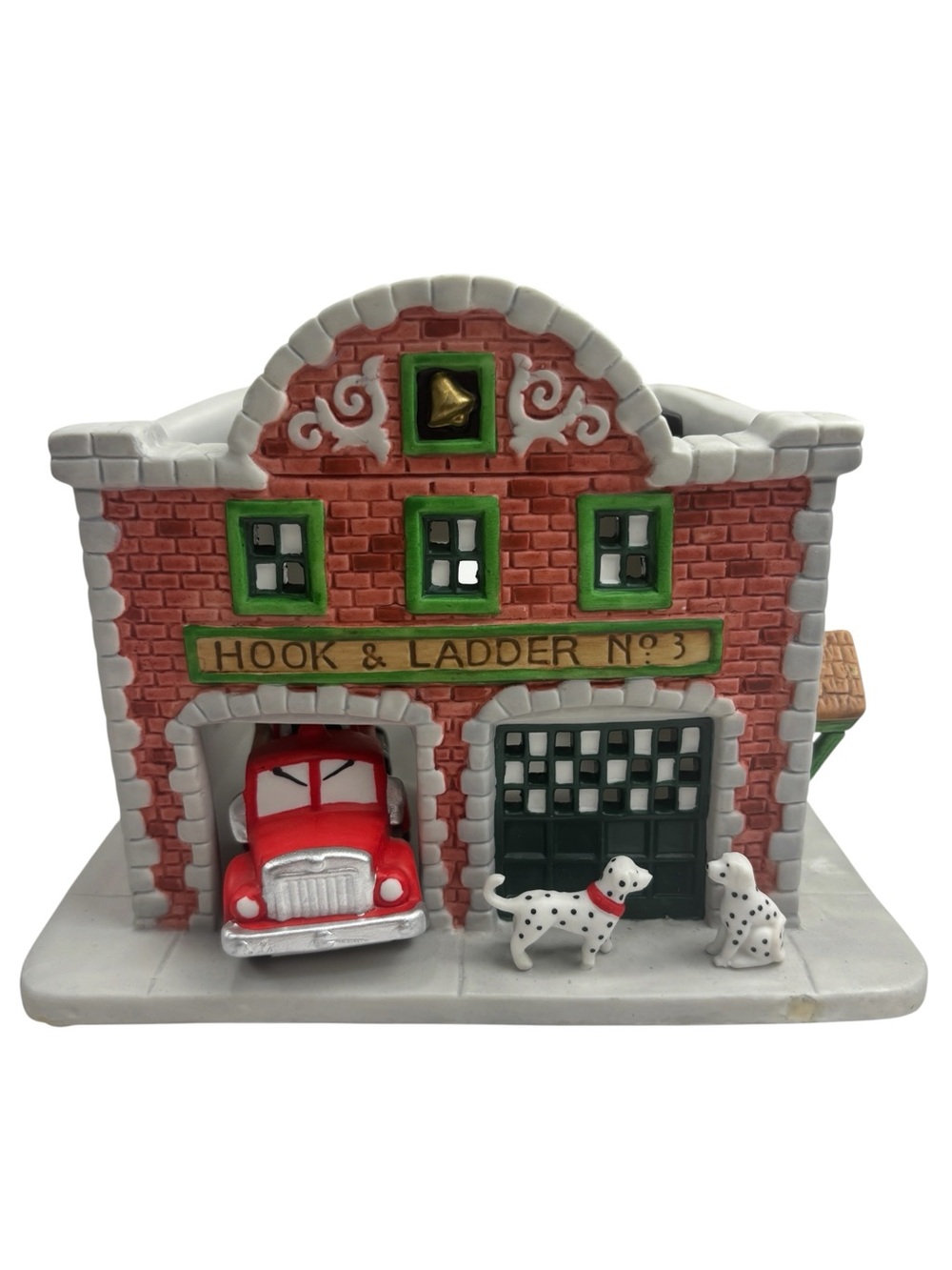 Partylite Fire Station Hook & Ladder No 3 Ceramic Tea Light Candle Holder P7300